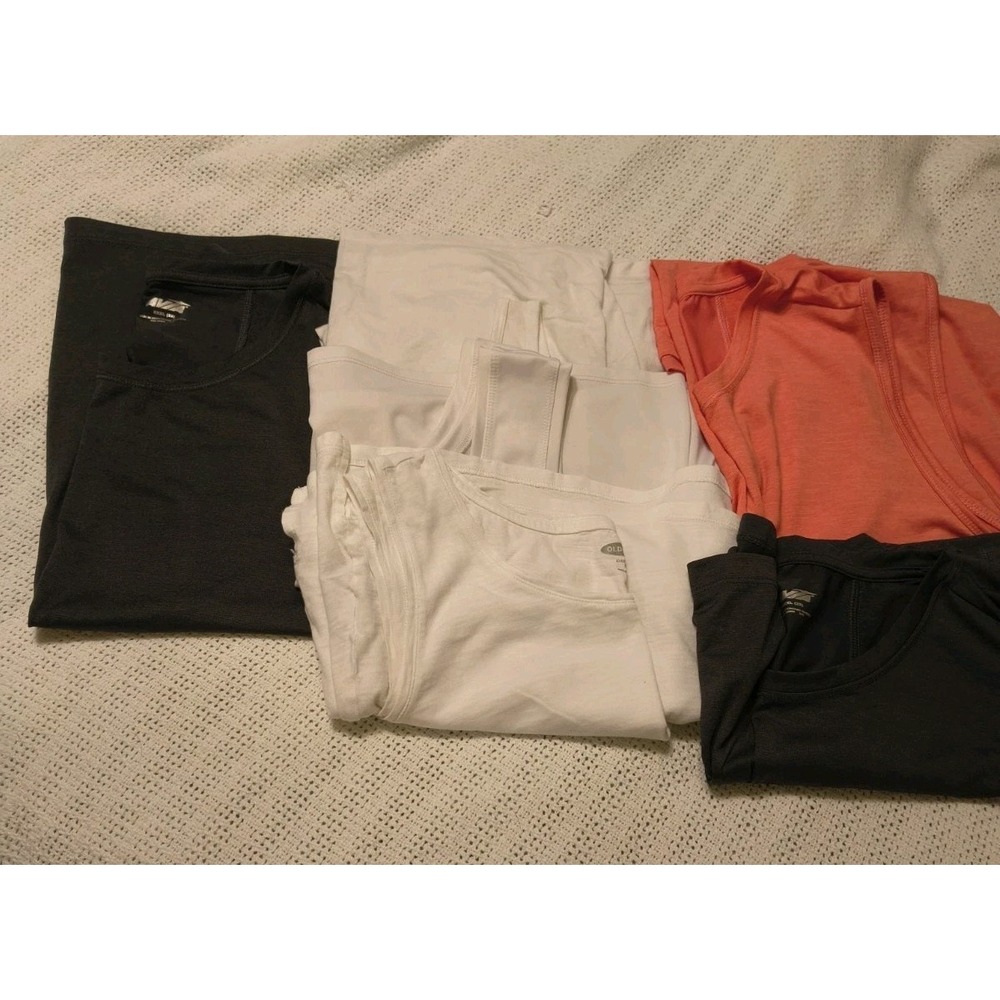 Lot of 6  Women's Plus Size 2X, 3X, 18-20 Tank Tops 3 White,Gray,Black, Orange
